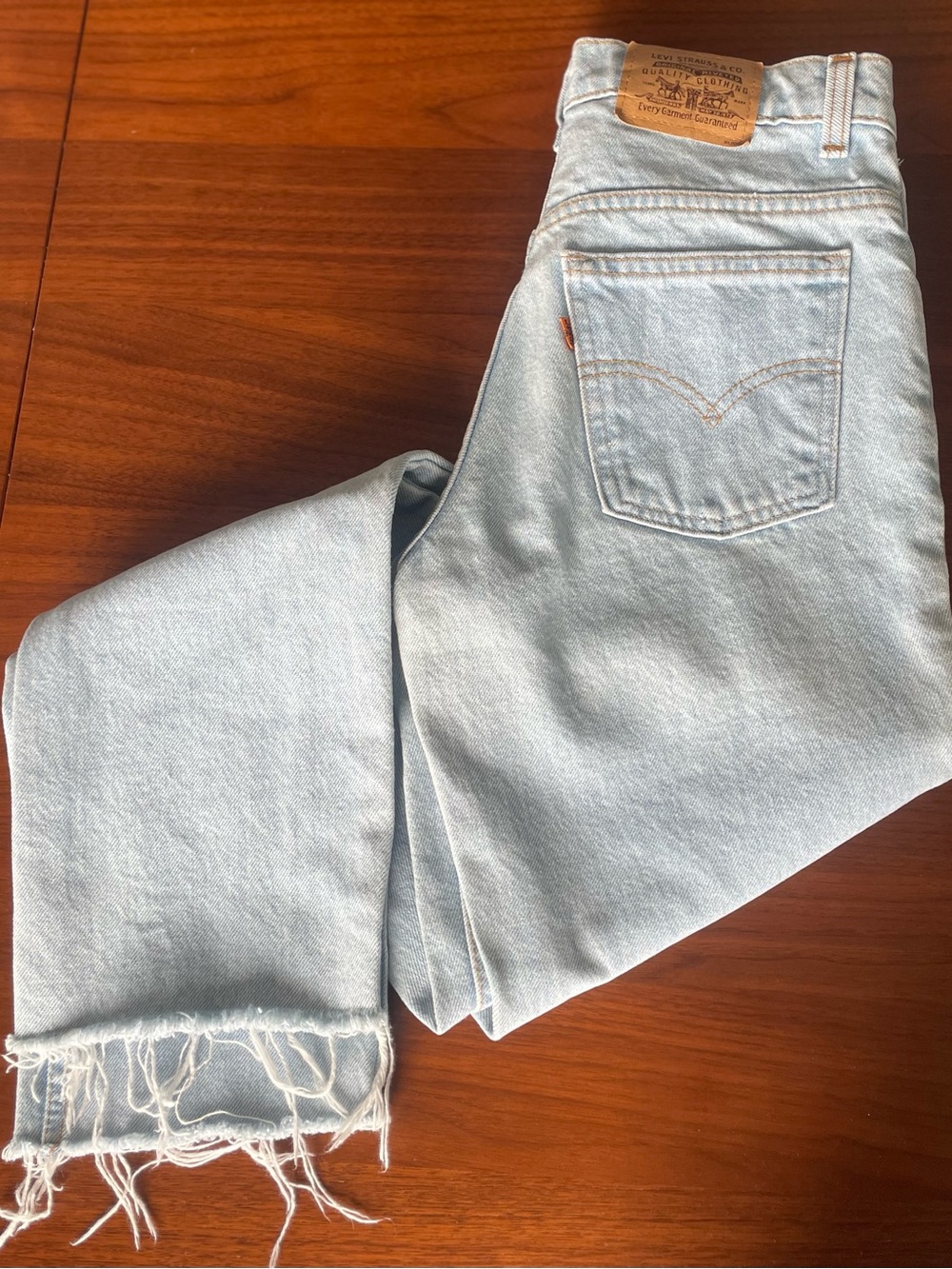 Vintage 1980s Levi's Orange Tab 505 Regular Fit (w/custom raw cropped hem)